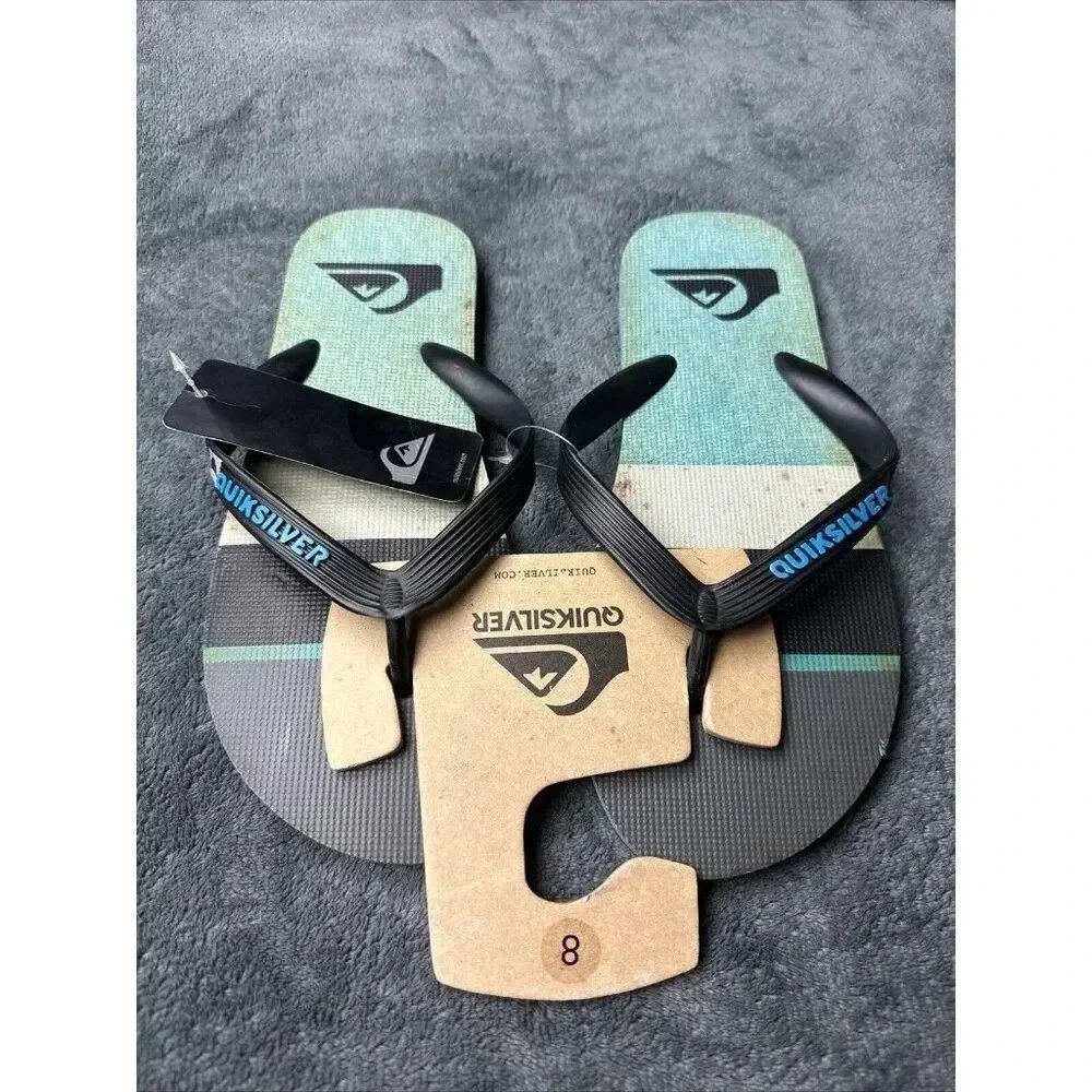 Quiksilver Men’s Molokai Sunset Flip Flop Black Sandals Size 8
